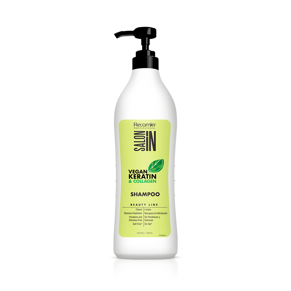 Shampoo Vegan Keratin Collagen Salon IN 1000ml.